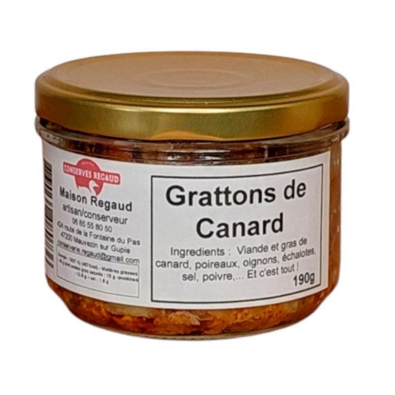 Grattons 100% canard Lot et Garonne Conserverie artisanale Regaud