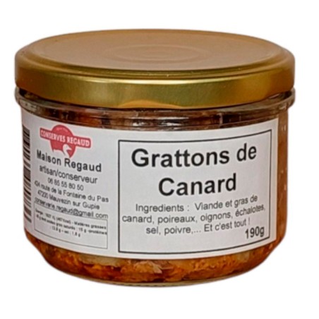 Grattons 100% canard Lot et Garonne Conserverie artisanale Regaud