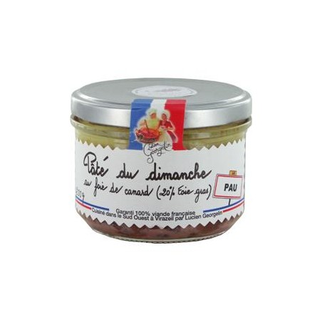 Pâté du dimanche 20% Foie gras 200gr Viande Fr par Lucien Georgelin