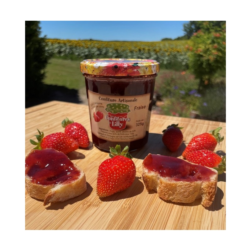 Confiture de Fraise du Sud Ouest par les Confitures de Lilly en Dordogne dans le Périgord.