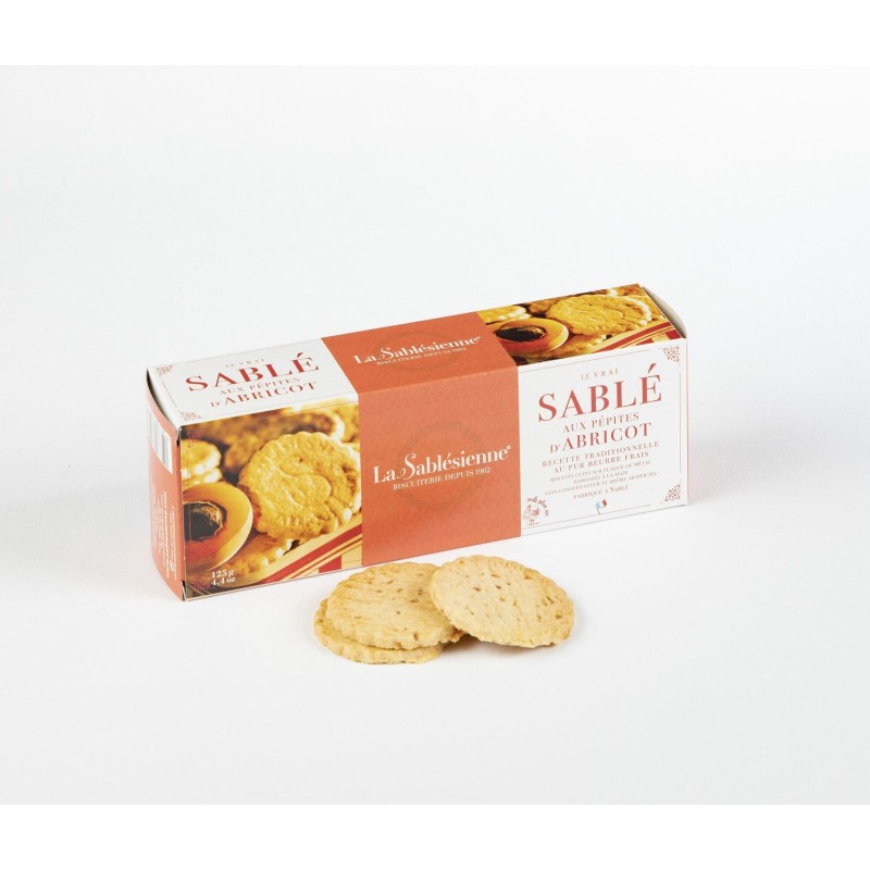 Biscuits sablés aux pépites d'Abricot 125Gr La Sablesienne