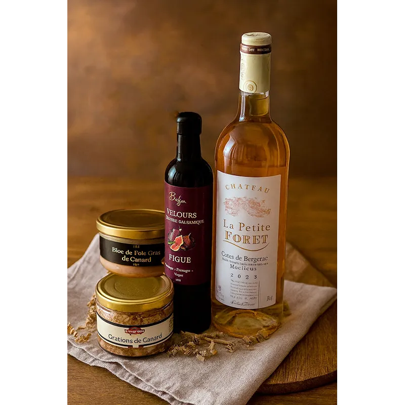Coffret festif foie gras : Coffret gourmand français – Foie gras artisanal, vin blanc & délices du Sud-Ouest