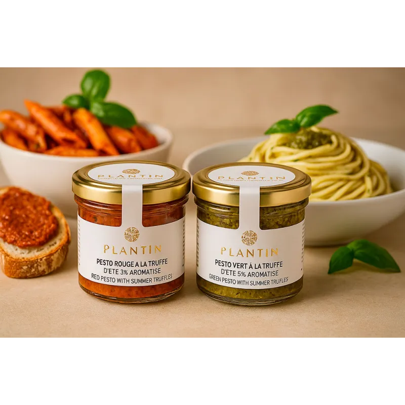 Duo de pestos à la truffe Plantin – pesto rouge et pesto vert 90g