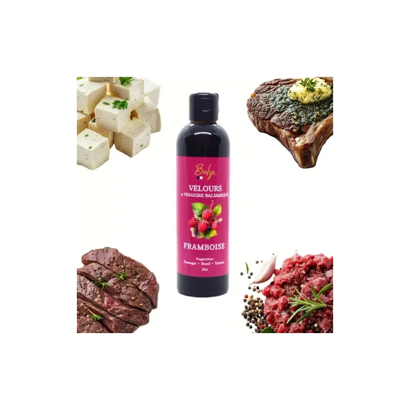 Velours balsamique framboise Atelier du Sel – crème de vinaigre balsamique fruitée artisanale