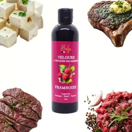 Velours balsamique framboise Atelier du Sel – crème de vinaigre balsamique fruitée artisanale
