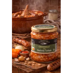 Cassoulet aux haricots Tarbais IGP en bocal, spécialité gastronomique du Sud-Ouest