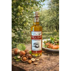 Huile de noisette artisanale extra-vierge 25 cl par Moulin du Val, produit gastronomique du terroir français