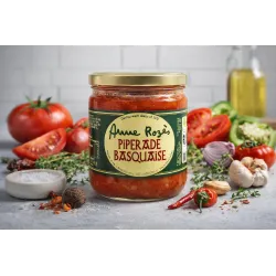 Bocal de piperade basquaise Anne Rozès, spécialité du Pays Basque à la tomate et aux poivrons