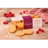Boîte de sablés aux pépites de framboise La Sablésienne 125 g, biscuits croustillants et fruités
