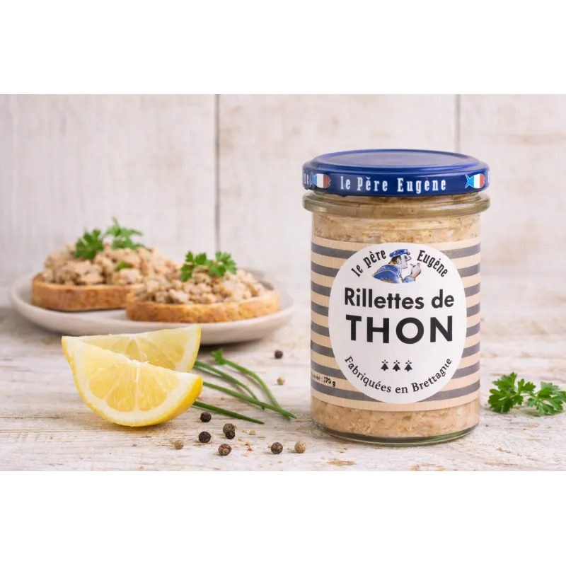 Bocal de rillettes de thon Le Père Eugène 170 g – fabriquées en Bretagne