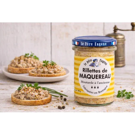 Bocal de rillettes de maquereau à la moutarde à l’ancienne Le Père Eugène 90 g