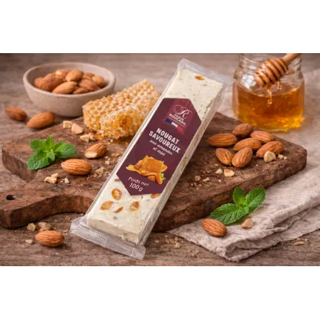 Nougat Savoureux aux amandes et au miel 100 g – Maison Roucadil