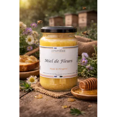 Miel de fleurs 500gr Apisphere Dordogne Périgord