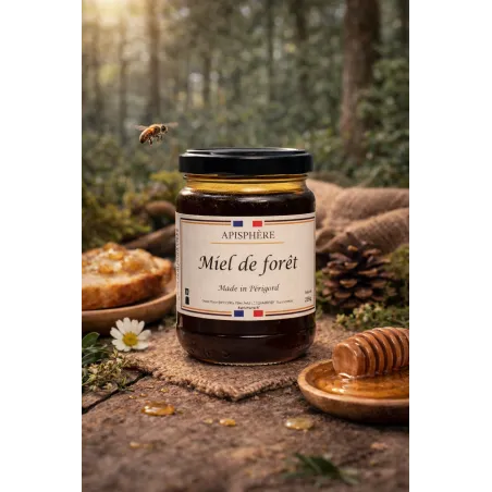 Miel de forêt du Périgord 260g Apisphère – miel artisanal français aux arômes boisés