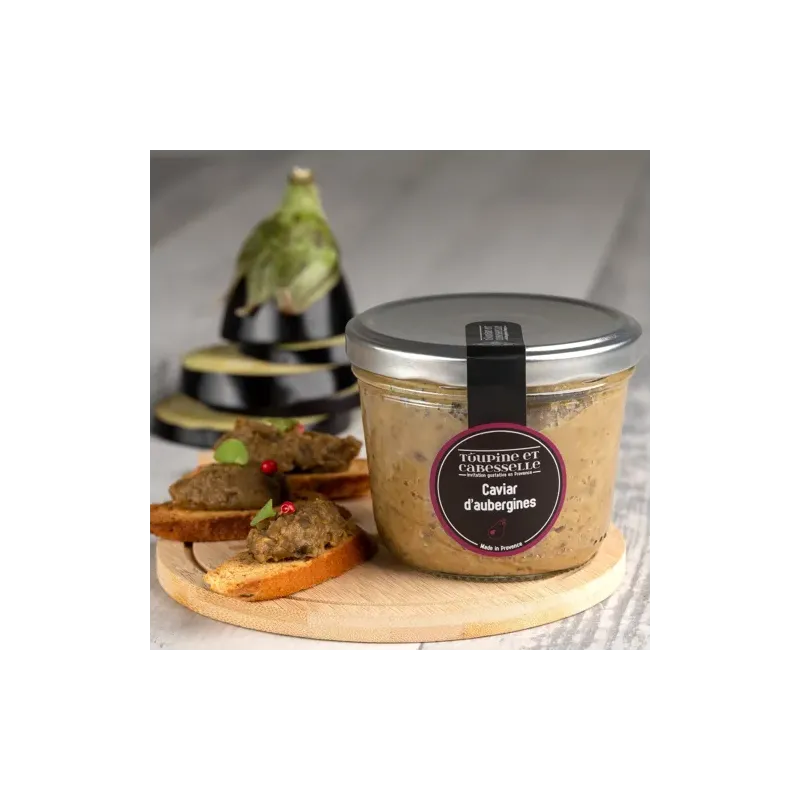 Caviar d'aubergine artisanal à l'huile d'olive 190g - Tartinable méditerranéen français