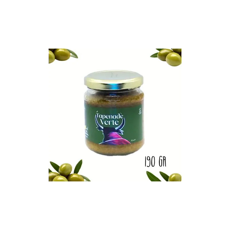 Tapenade verte artisanale 190g aux olives vertes, câpres et herbes de Provence