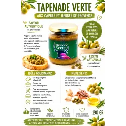 Tapenade Verte Artisanale 190g – Apéritif Méditerranéen
