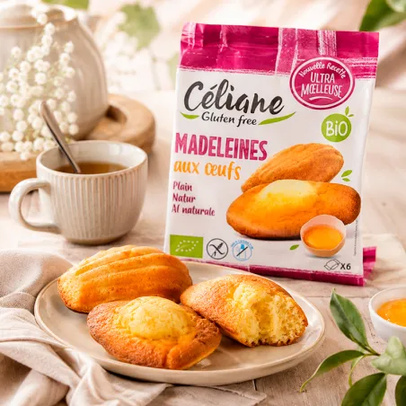 Madeleines aux œufs sans gluten 180g moelleuses pour le petit-déjeuner et le goûter