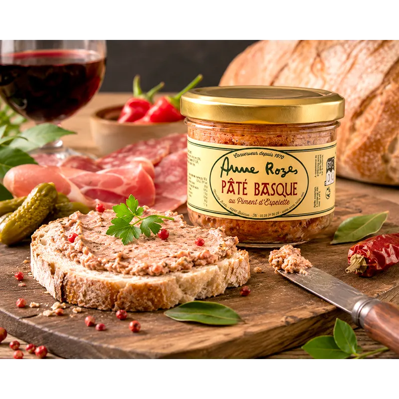 Pâté basque au piment d'Espelette Anne Rozès 190 g spécialité artisanale du Pays Basque