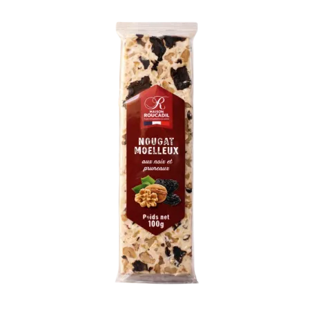Nougat moelleux noix et pruneaux 100g | Roucadil Anti-gaspi